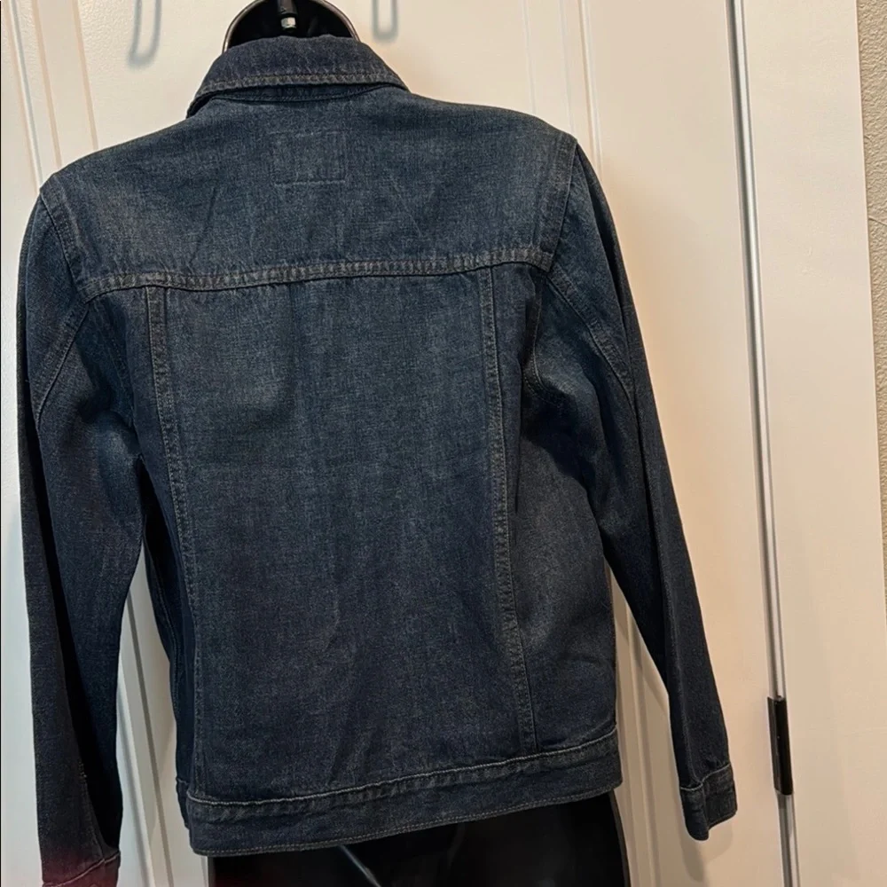 Indigo Blue Cropped Jean Jacket with Structured Shoulders
